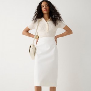 Falda J.Crew No. 3 Pencil Mujer Ivory España | YFMCPW561