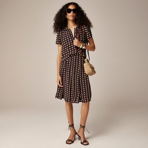 Falda J.Crew Pleated striped crepe de chine Mujer Marrones España | BYTKMX806