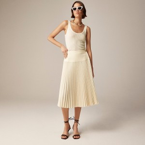 Falda J.Crew Pleated wrap Mujer Vanilla España | YIDKRO379