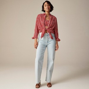 Jeans J.Crew Full-length slim wide-leg Mujer Azules España | DWSYFU861