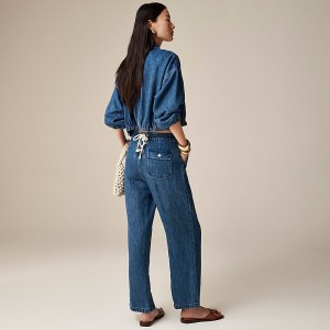 Jeans J.Crew Lace-up drapey wide-leg Mujer Azules España | DAFGXB637
