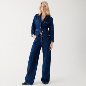 Jeans J.Crew Lower-rise wide-leg jean Mujer Azules España | NWZDOI058
