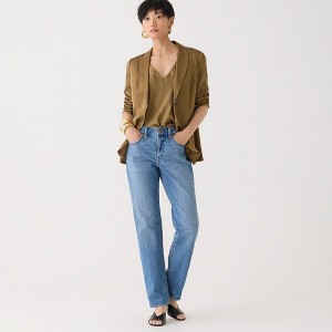 Jeans J.Crew Mid-rise '90s classic straight-fit Mujer Azules España | EFTVAG650