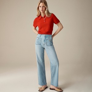 Jeans J.Crew Sailor slim wide-leg Mujer Azules España | GCUYRI913