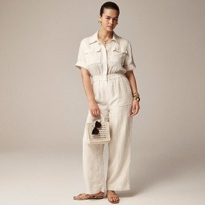 Mono J.Crew Linen Mujer Natural España | DBJTGH326