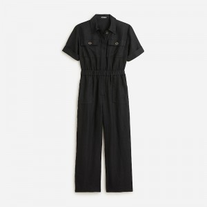 Mono J.Crew Linen Mujer Negras España | SOCXTV148