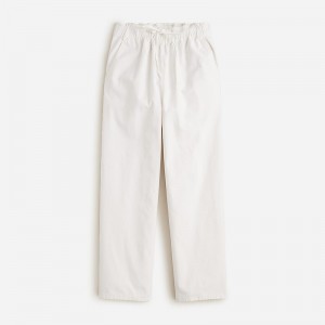 Pantalon J.Crew Drawstring cotton blend Mujer Blancas España | ZPJHBA978