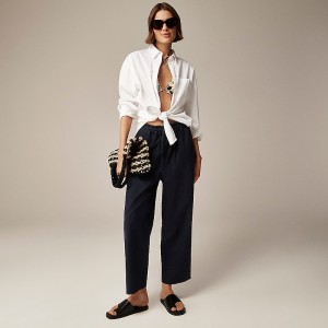 Pantalon J.Crew Drawstring cotton blend Mujer Azul Marino España | OTIMQH971