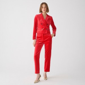 Pantalon J.Crew Kate straight-leg stretch velvet Mujer Rojas España | CVEFMX319