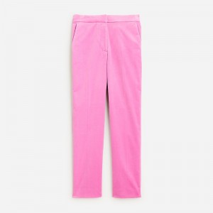 Pantalon J.Crew Kate straight-leg stretch velvet Mujer Pressed Dahlia España | KOYWNB674