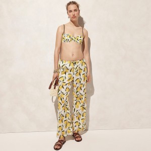 Pantalon J.Crew Relaxed beach Mujer Amarillo Limón España | YLISZO495