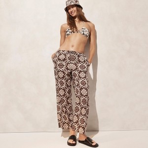 Pantalon J.Crew Relaxed beach Mujer Chocolate España | KYSFCO943