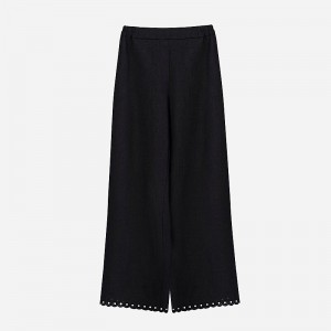 Pantalon J.Crew SLEEPER Sofia linen embroidered Mujer Negras España | JQLSKM274