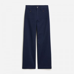 Pantalon J.Crew Sailor slim wide-leg chino Mujer Azul Marino España | GASZMO738