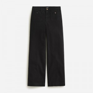 Pantalon J.Crew Sailor slim wide-leg chino Mujer Negras España | DBZTRP973