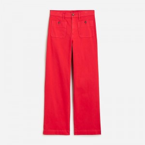 Pantalon J.Crew Sailor slim wide-leg chino Mujer Rojas España | KJBTCY593