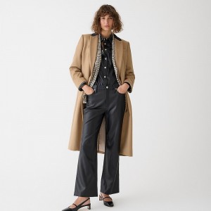 Pantalon J.Crew Slim wide-leg faux leather Mujer Negras España | WZYCJE372