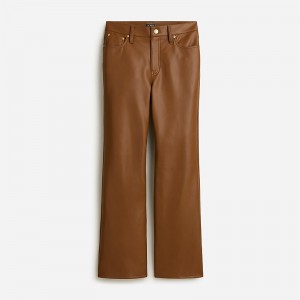 Pantalon J.Crew Slim wide-leg faux leather Mujer Cafe España | EKCFWV130