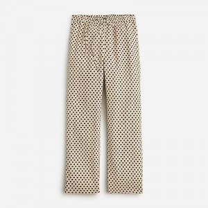 Pantalon J.Crew Soleil striped linen Mujer Creme España | QFZKLM425