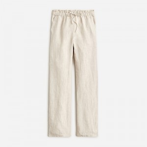Pantalon J.Crew Soleil striped linen Mujer Flax España | RCVXJY385