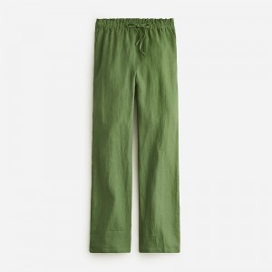 Pantalon J.Crew Soleil striped linen Mujer Verde España | BEXQDG308
