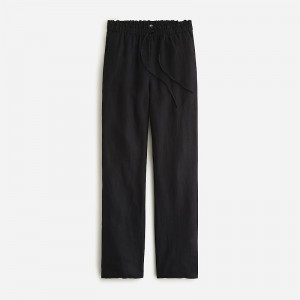 Pantalon J.Crew Soleil striped linen Mujer Negras España | IGPMTZ384