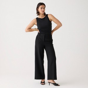 Pantalon J.Crew Sydney wide-leg Mujer Negras España | KVREHT024