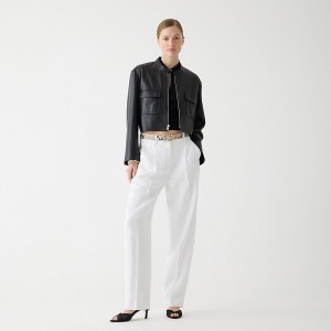 Pantalon J.Crew Tapered essential drapey viscose Mujer Blancas España | ERWGYU085