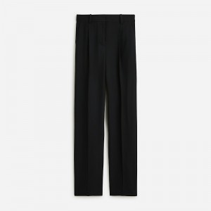 Pantalon J.Crew Tapered essential drapey viscose Mujer Negras España | KVIRTN734