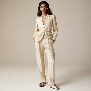 Pantalon J.Crew Tapered essential glossy twill Mujer Plateadas España | MLZIUF348
