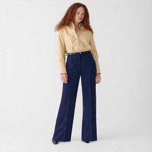 Pantalon J.Crew Wide-leg essential Mujer Azul Marino España | LIKGQX670