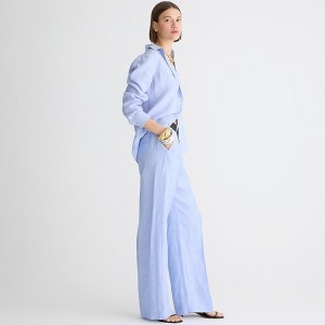 Pantalon J.Crew Wide-leg essential Mujer Azules España | RFMINL610