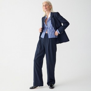 Pantalon J.Crew Wide-leg essential Mujer Azul Marino España | FPUYIT309