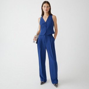 Pantalon J.Crew Wide-leg essential Mujer Azul Marino España | QIEDUA379