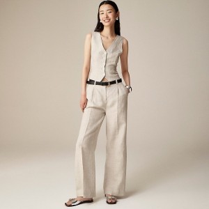 Pantalon J.Crew Wide-leg essential Mujer Flax España | ZRXAUK159