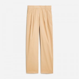 Pantalon J.Crew Wide-leg essential Mujer Kaki España | JEPGVN258