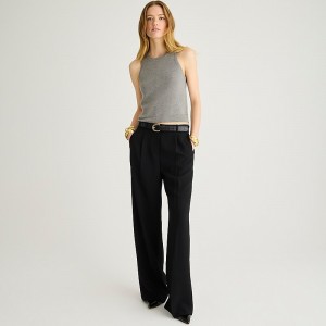 Pantalon J.Crew Wide-leg essential Mujer Negras España | ZDRVLY168