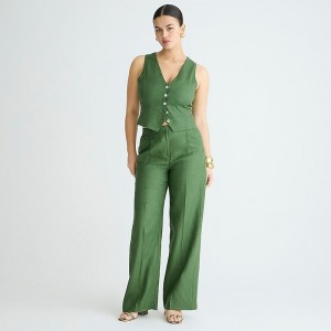 Pantalon J.Crew Wide-leg essential Mujer Verde España | NQFAIL271