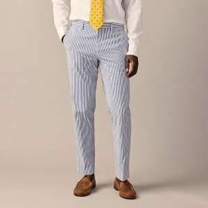 Pantalones De Traje J.Crew Ludlow Slim-fit unstructured Hombre Azul Marino Blancas España | CPSEZO302