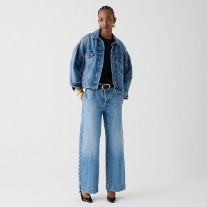 Pantalones J.Crew Point Sur side-tab Mujer Azules España | UFHQES138