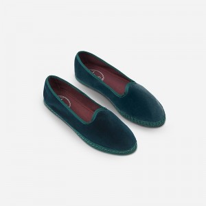 Pantuflas J.Crew Flabelus Agatha Mujer Verde España | MZVQHX706