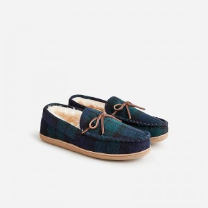 Pantuflas J.Crew Lined wool Hombre Blackwatch España | JBMYPN413