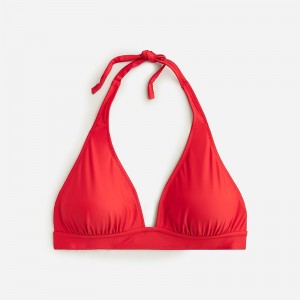 Parte de Arriba Bikini J.Crew DD halter tie-back bikini top with mesh Mujer Rojas España | OXGNHC146