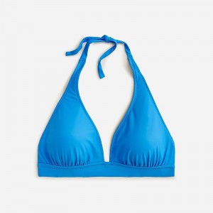 Parte de Arriba Bikini J.Crew DD halter tie-back bikini top with mesh Mujer Azules España | SRQWMX417