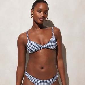 Parte de Arriba Bikini J.Crew French gingham Mujer Verde Menta España | AINULD617