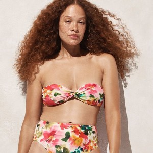 Parte de Arriba Bikini J.Crew Twist-front floral Mujer Rosas España | HOQPKY235