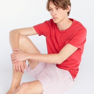 Pijama J.Crew 7" Pajama Short Broken-in organic Hombre University Stripe Vint España | QXRDMS754