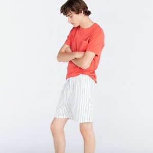 Pijama J.Crew 7" Pajama Short Broken-in organic Hombre Verde Blancas España | UPDEWL893