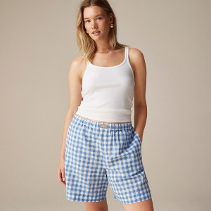 Pijama J.Crew Relaxed boxer short gingham Mujer Benette Gingham España | UDTLWZ945