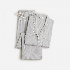 Pijama J.Crew Short-sleeve pajama pant set dreamy cotton blend Mujer Gris España | NYOEIJ428